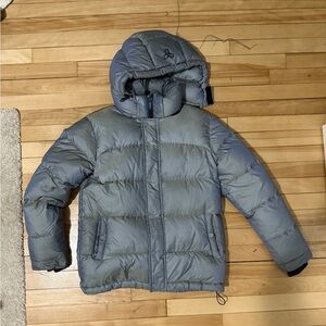 Aritzia Iridescent Blue Super Puff Jacket